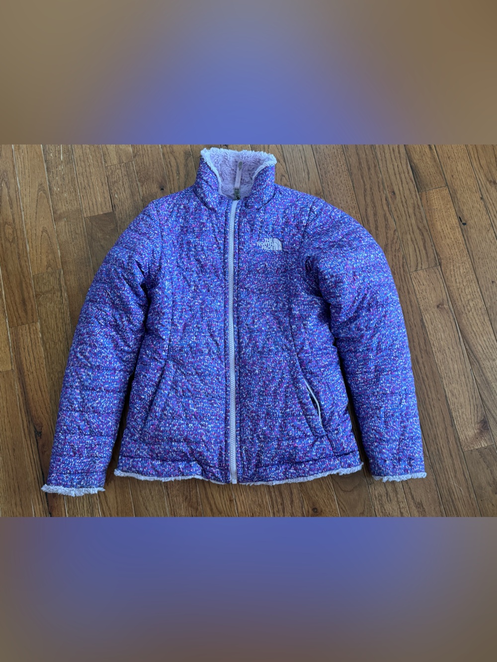 The North Face Girls' Multi-Purple reversible Jacket